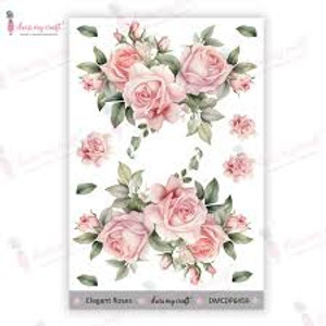 Dress My Craft - Elegant Roses - Transfers (DMCDP6459)
Dress My Craft Mini Transfer Me. One pack contains 1 sheet of 4"x6" size. It's a unique product that can enhance the look of any plain surface.
How To Use: Step 1: Cut the pattern close to the design. Step 2: Gently remove the clear sheet. Step 3: Place the sheet upside down on the surface to be transferred. Step 4: Apply water generously on the transfer sheet, using a sponge. Step 5: Once the image appears clearly, carefully slide down the white sheet and let it dry for few minutes and don't touch. You may use our Silicon spatula brush to fallten up if needed. Step 6: Seal the transfer with acrylic varnish or any good sealer. Important Instructions: **In case of big sheets please peel the film and stick it directly on the surface and then apply water from the back. After that follow from step 5 onwards. *Please remember to peel the film before sticking it to the surface. *Don't touch immediately after transfering and let it dry for sometime. *Always seal the project to protect the transfer. Compatible Surfaces: These transfers can be used on Wood, Plastic, Glass, Leather, Metal, Painted Surfaces, Marble, Resin Projects, Journaling Cards etc. P.S.: Sometimes the sheets might have some air bubbles but it's absolutely fine as it won't affect the results. Please let it dry for sometime and it will settle down and if it doesn't please use our silicon spatula brush to flatten it up. Product color may slightly vary due to photographic lighting sources or your monitor settings. Dress My Craft - Elegant Roses - Transfers (DMCDP6459)
Dress My Craft Mini Transfer Me. One pack contains 1 sheet of 4"x6" size. It's a unique product that can enhance the look of any plain surface.
How To Use: Step 1: Cut the pattern close to the design. Step 2: Gently remove the clear sheet. Step 3: Place the sheet upside down on the surface to be transferred. Step 4: Apply water generously on the transfer sheet, using a sponge. Step 5: Once the image appears clearly, carefully slide down the white sheet and let it dry for few minutes and don't touch. You may use our Silicon spatula brush to fallten up if needed. Step 6: Seal the transfer with acrylic varnish or any good sealer. Important Instructions: **In case of big sheets please peel the film and stick it directly on the surface and then apply water from the back. After that follow from step 5 onwards. *Please remember to peel the film before sticking it to the surface. *Don't touch immediately after transfering and let it dry for sometime. *Always seal the project to protect the transfer. Compatible Surfaces: These transfers can be used on Wood, Plastic, Glass, Leather, Metal, Painted Surfaces, Marble, Resin Projects, Journaling Cards etc. P.S.: Sometimes the sheets might have some air bubbles but it's absolutely fine as it won't affect the results. Please let it dry for sometime and it will settle down and if it doesn't please use our silicon spatula brush to flatten it up. Product color may slightly vary due to photographic lighting sources or your monitor settings.