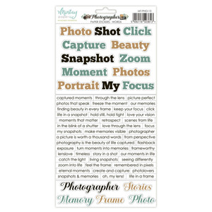 Mintay Papers - Photographer 6x12 Inch Paper Stickers Words (MT-PHO-13)

Paper Sticker Sheets -  6x12 Inch.