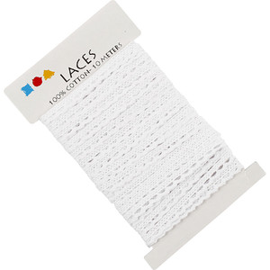 Cotton Lace Border, 10mm x 1m, White (41092)
This cotton lace will make a gorgeous addition to your craft projects.
Great for vintage/shabby chic projects. Cotton Lace Border, 10mm x 1m, White (41092)
This cotton lace will make a gorgeous addition to your craft projects.
Great for vintage/shabby chic projects.