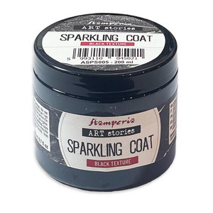Stamperia Art Stories Texture Paste Sparkling Coat Black Texture 200ml (ASPS005)
Texture Paste - Sparkling Coat 200ml. A black texture paste infused with glitter. The glitter remains hidden while wet and reveals itself beautifully once fully dry. Perfect for use with stencils and as a striking background effect. Stamperia Art Stories Texture Paste Sparkling Coat Black Texture 200ml (ASPS005)
Texture Paste - Sparkling Coat 200ml. A black texture paste infused with glitter. The glitter remains hidden while wet and reveals itself beautifully once fully dry. Perfect for use with stencils and as a striking background effect.