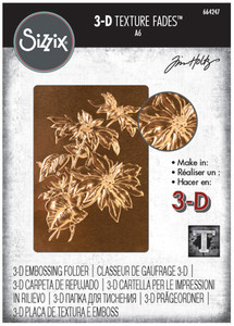 Sizzix -3D TextureFades A6 Poinsettia By Tim Holtz (664247) ( Discontinued)