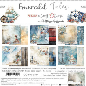 Craft O'Clock - Emarald Tales - 8 x 8 Paper Collection Set (CC-F40-ET-07)
Paper Collection Set 8"x 8" (20.3x20.3cm) Emerald Tales, 250 gsm (24 sheets, 12 designs, 4x6 double-sided sheets + 4x bonus design on the cover) Craft O'Clock - Emarald Tales - 8 x 8 Paper Collection Set (CC-F40-ET-07)
Paper Collection Set 8"x 8" (20.3x20.3cm) Emerald Tales, 250 gsm (24 sheets, 12 designs, 4x6 double-sided sheets + 4x bonus design on the cover)