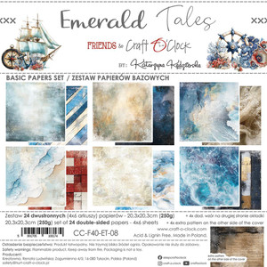 Craft O'Clock - Emarald Tales - 8 x 8 Basic Papers Set (CC-F40-ET-08)
Basic Papers Set 8"x 8" (20.3x20.3cm) Emerald Tales, 250 gsm (24 sheets, 12 designs, 4x6 double-sided sheets + 4x bonus design on the cover) Craft O'Clock - Emarald Tales - 8 x 8 Basic Papers Set (CC-F40-ET-08)
Basic Papers Set 8"x 8" (20.3x20.3cm) Emerald Tales, 250 gsm (24 sheets, 12 designs, 4x6 double-sided sheets + 4x bonus design on the cover)