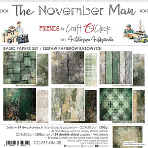 Craft O'Clock - The November Man - 8 x 8 Basic Papers Set (CC-F37-NM-08)
Basic Papers Set 8"x 8" (20.3x20.3cm) The November Man, 250 gsm (24 sheets, 12 designs, 4x6 double-sided sheets + 4x bonus design on the cover) Craft O'Clock - The November Man - 8 x 8 Basic Papers Set (CC-F37-NM-08)
Basic Papers Set 8"x 8" (20.3x20.3cm) The November Man, 250 gsm (24 sheets, 12 designs, 4x6 double-sided sheets + 4x bonus design on the cover)