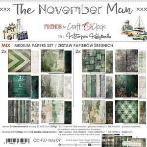 Craft O'Clock - The November Man - 8 x 8 Mix Medium Paper Set (CC-F37-NM-09)
Mix Medium Paper Set 8"x 8" (20.3x20.3cm) The November Man, 250 gsm (24 sheets, 24 designs – collection and basic designs, 2x12 double-sided sheets +5x bonus design on the cover) Craft O'Clock - The November Man - 8 x 8 Mix Medium Paper Set (CC-F37-NM-09)
Mix Medium Paper Set 8"x 8" (20.3x20.3cm) The November Man, 250 gsm (24 sheets, 24 designs – collection and basic designs, 2x12 double-sided sheets +5x bonus design on the cover)