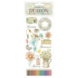 Stamperia - Daisy Art - Harmonious - Rub-On Transfers (DFLRB224)

Stamperia Daisy Art Collection.  Rub On's contain lots of images to embellish your projects.  These Rub On's are a great way to add an extra element to your paper craft projects, easy to use and have a very effective finish.  With Rub On you can transfer images onto any kind of smooth surface, as if they were printed on it.  Suitable for card making, scrapbooking, journaling etc.  Best on light colour surfaces.  1 sheet – 10.25 x 4.25 inches.