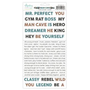 Mintay Papers - Man Cave 6x12 Inch Paper Stickers - Words (MT-MAN-13)

Paper Sticker Sheets - Words.  Size 6x12 Inch (15.2 x 30.5 cm). A collection of cardboard cards and figures printed with a specific theme.