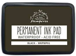 Stamperia - Create Happiness - Permanent Ink Pad - Black (WKPWP01)

Experience crisp stamping with our acid-free and fade-resistant permanent dye inks. These inks are waterproof and do not react with water-based mediums such as watercolors. The fast-drying and non-bleeding formula ensures smudge-free stamping, perfect for detailed and intricate designs.
