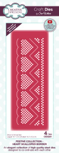 Creative Expressions Sue Wilson-Heart Collection-Scalloped Border ( CED3251)




Heart Scalloped Border - Craft Die By Sue Wilson




SKU: ced3251


£9.99Price







Slim Card Panel Die Set by Sue Wilson – Creative Expressions

These elegant panels are perfect for layering on slimline card designs

Includes a four-die set designed to add detail, depth, and dimension to your papercraft projects

Great for cardmaking, scrapbooking, and decorative panels

Largest die size: 15.1 cm

Smallest die size: 15.2 cm x 0.3 cm

Made from high-quality steel for crisp and intricate cutting results






Creative Expressions Sue Wilson-Heart Collection-Scalloped Border ( CED3251)




Heart Scalloped Border - Craft Die By Sue Wilson




SKU: ced3251


£9.99Price







Slim Card Panel Die Set by Sue Wilson – Creative Expressions

These elegant panels are perfect for layering on slimline card designs

Includes a four-die set designed to add detail, depth, and dimension to your papercraft projects

Great for cardmaking, scrapbooking, and decorative panels

Largest die size: 15.1 cm

Smallest die size: 15.2 cm x 0.3 cm

Made from high-quality steel for crisp and intricate cutting results