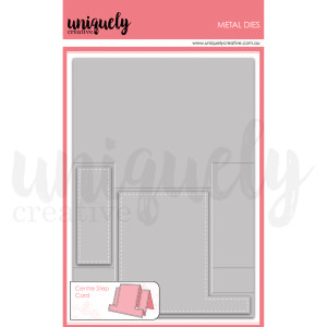 Uniquely Creative - Centre Stepper Card Die (UCD2204)

Completed card size: Approximately 4" x 5 1/2" (fits in a standard rectangle envelope)

3 dies included in each pack

Coordinates with Home for Christmas collection (September 2025)

It is recommended that for best results, and due to the intricate nature of this die, a metal shim is used when die cutting.

Uniquely Creative dies are perfect for scrapbooking and card making. They are compatible with most die cutting machines. They are made with high quality metal to provide a clean cut.