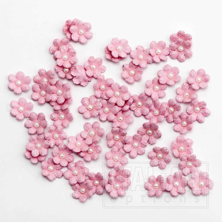 Mini Glitter paper Flowers  - Pink (HM044)

Mini glitter flowers. Perfect fo card making