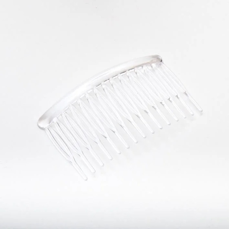 Clear Plastic Hair Comb - 8.5cm x 5cm - 1 pc (HAPC12)

Plastic Hair Comb - 8.5cm x 5cm.  Comb can be used as part of a craft project.  Or it can simply be decorated and given as a hand made gift.