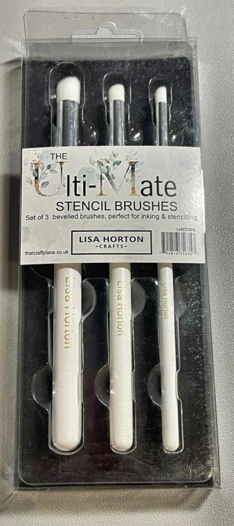 Lisa Horton Crafts -  The Ulti-Mate Stencil Brushes (LHCT001)

Stencil Brushes

 Set of 3 sized stencil brushes.

Perfect for using in your detailed areas

Chisel brushes for ease of use.

Wash in warm soapy water.