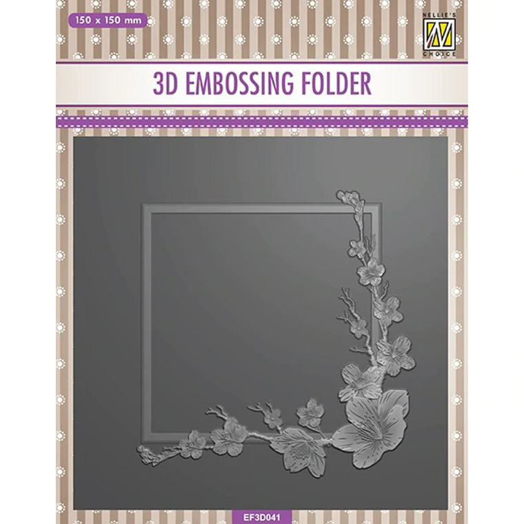Nellie Snellen - 3D Embossing Folder - Square Frame - Blossom - (EF3D041)

 measures approximately 5 3/4" x 5 3/4" in size.

 

Nellie Snellen embossing folders can be used in most universal embossing machines and die cut machines such as Provocraft Cuttlebug, Sizzix Vagabond, Spellbinder Wizard, eBosser, and Sizzix Big Shot, and many others. Follow your manufacturer's instructions for use.

Product sample shown provided by Nellie Snellen.