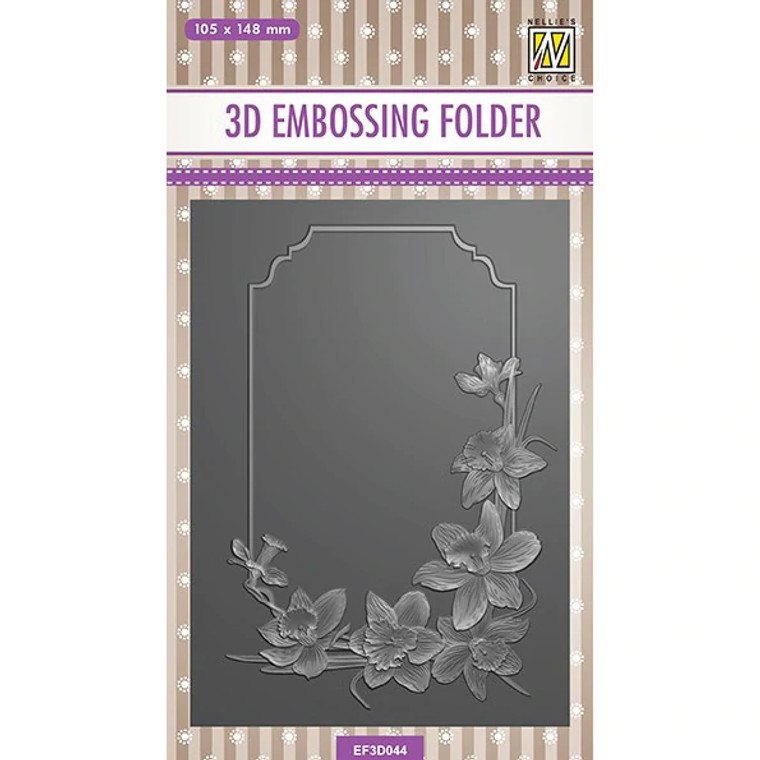 Nellie Snellen - 3D Embossing Folder - Rectangle Frame - Daffodils- (EF3D044)

 measures approximately 4" x 6" in size.

 

Nellie Snellen embossing folders can be used in most universal embossing machines and die cut machines such as Provocraft Cuttlebug, Sizzix Vagabond, Spellbinder Wizard, eBosser, and Sizzix Big Shot, and many others. Follow your manufacturer's instructions for use.

Product sample shown provided by Nellie Snellen.