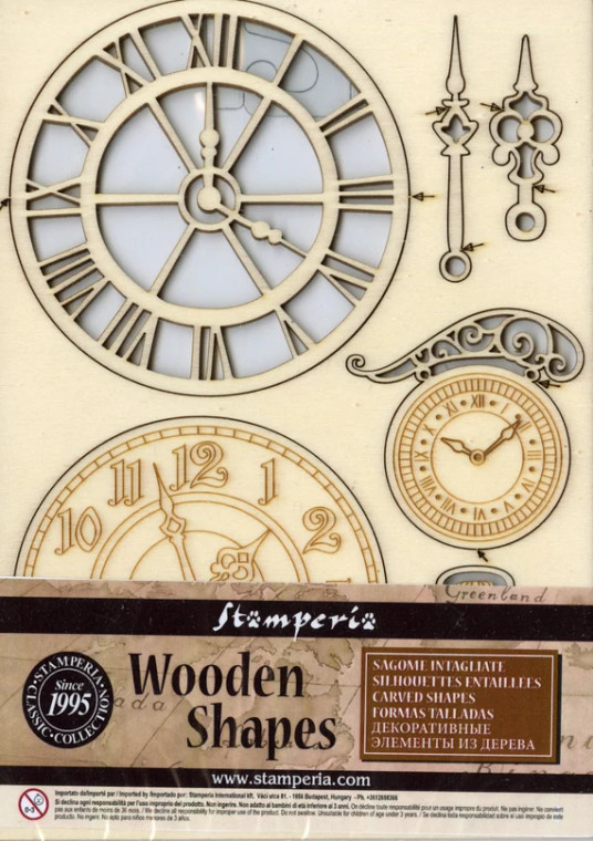 Stamperia - Wooden Shapes - A5 Clocks (KLSP017)

Stamperia wooden shapes are high quality embellishments to add depth to all your crafting projects especially mixed media and scrapbooking. A5 size.