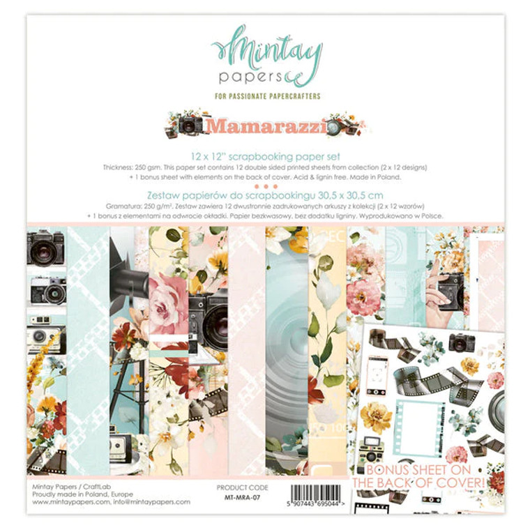 Mintay - Mamarazzi - 12 x 12 (MT-MRA-07)

 

The set of 12 double-sided (2 x 12 designs) high-quality paper sheets for scrapbooking.

 

Perfect for creating layouts, albums, greeting cards or invitations.

 

The bonus of this set is an additional sheet with designs for cutting.