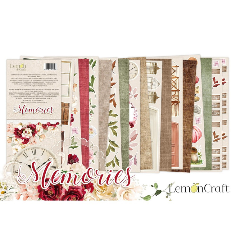 Lemoncraft - Memories - Elements For Cutting Pad 6 x 12 (LEM-MEMO-02)

Elements for fussy cutting - Pad scrapbooking papers.

24 double-sided papers, 3 pieces per design.

16 different designs.

Acid-free and lignin-free.

Size: 6 x 12 inch (15,24 x 30,5 cm).

This sheet is printed on 250gsm paper

 