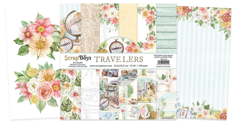 ScrapBoys - Travellers - 6"x 6" - Paper Pad (TRAV-09)

ScrapBoys papers for scrapbooking.  6"x 6" Paper Pad.  There are 24 sheets printed on both sides.  Can be used for creative purposes in all your craft projects, including card making scrapbooking and decoupage.  Paper Weight: 190 gsm.  Acid and Lignin Free.
