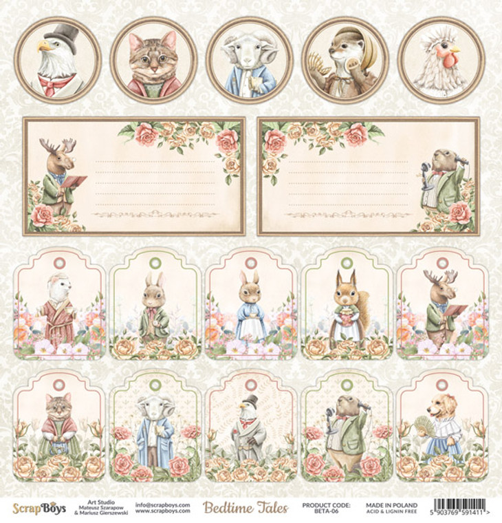 ScrapBoys - Bedtime Tales - 12"x 12" - Single Sheet - (BETA-06)

Bedtime Tales collection.  Double Sided Printed Sheet.  Single paper sheet - 12’’x12’’ (30,5 x 30,5 cm) Paper Weight: 190 gsm.