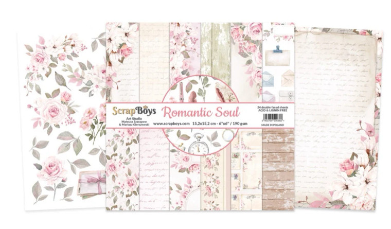 ScrapBoys - Romantic Soul 6 x 6- (ROSO-09)

Romantic Soul collection.

Sizes : paper sheets ; paper pad: 152 x 15.2cm ( 6’’x6’’). Grammar: 190 gsm


