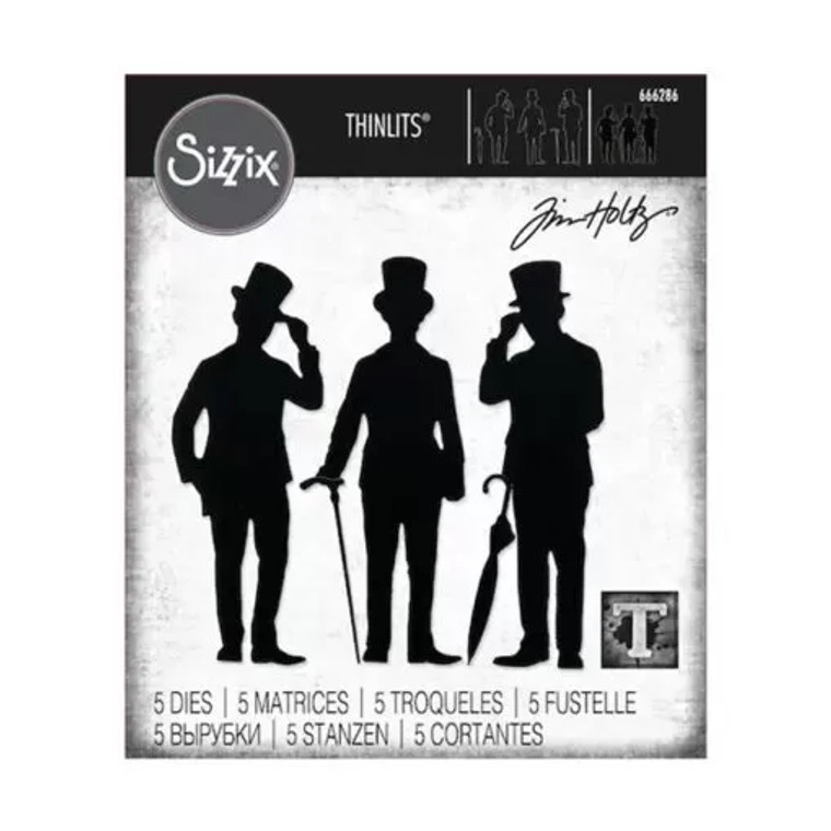 Sizzix Thinlits Die Set 5PK - Gentlemen by Tim Holtz (666156)

The Gentlemen Thinlits craft die set from Tim Holtz is perfect for the distinguished maker!  The die cutting set is comprised of three different characters and each one has accessories that can be mixed and matched to create sophisticated projects, from handmade cards to DIY home decor.  These dies are sized perfectly to work with the Tim Holtz inspired Sidekick Die Cutting Machine (664175).

Design Dimensions: 12.1cm x 4.4cm - 5.7cm x 1.3cm