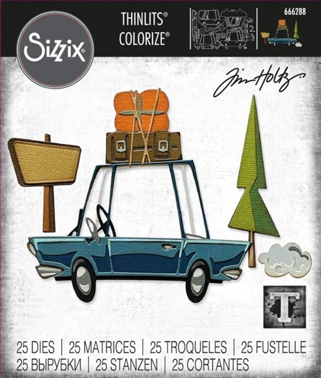 Sizzix - Thinlits Die Set 25PK - Road Trip Colorize by Tim Holtz (666288)

Full of fun and character, this Road Trip craft die set by Tim Holtz is so versatile, you can adapt it to suit any occasion! From new home celebrations to handmade holiday cards and scrapbooks, this die can adapt to all. The innovative Colorize technology allows you to layer up this design, adding detail and definition to really bring the scene to life. To get the best out of this fantastic die cutting die set we suggest using the Sizzix Die Pick & Brush inspired by Tim Holtz (665303) and the Sizzix Adhesive Sheets (665303).

Design Dimensions: 10.8cm x 7cm - 0.6cm x 0.3cm


