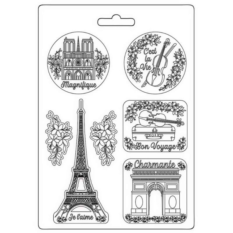 Stamperia Soft Mould A4 -  Oh lá lá - Tour Eiffel (K3PTA560)

Soft Mould A4 size. 21cmx29.7cm. To obtain high definition moulds is very simple. You just need to pour the prime material into the mould and wait for it to dry. The shape obtained can be easily removed.