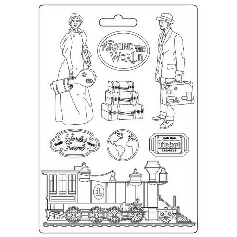 Stamperia Texture Impression Mould - A5 - Around The World - Train (K3PTA5652)

Soft Mould A5 size. 14.8x21cm. To obtain high definition moulds is very simple. You just need to pour the prime material into the mould and wait for it to dry. The shape obtained can be easily removed.