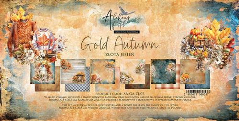 Alchemy of Art - Gold Autumn - Set of 8" x 8" Scrapbooking Papers (AA-GA-ZJ-08)

The set includes 12 double sided papers (12 patterns) and a bonus sheet on the inside of the cover.  Steampunk Dream Collection. 8" x 8" (20.3 x 20.3cm) Sheets.  Paper weight: 250gsm.  Acid-free and wood-free product made in Poland.

 