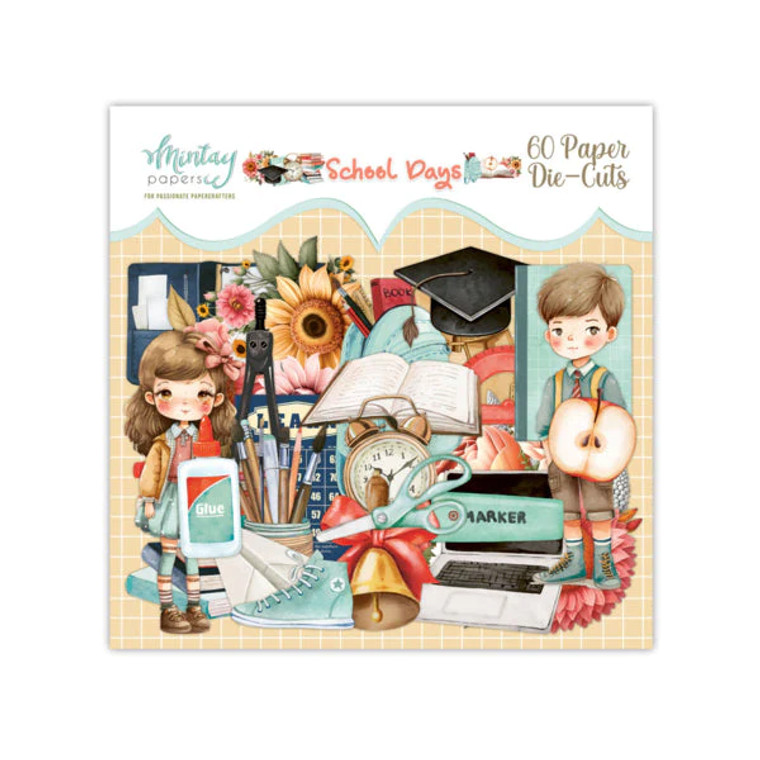 Mintay - Paper Die Cuts - School Days (MT-SCH-LSC)

This package of 60 paper die cuts (embellishments/ephemera) is part of the School Days Collection from Mintay Papers.  This package includes a variety of die cuts, some with a white margin around them. They are all school related memorabilia items.  These pieces can be added to cards, scrapbook pages, tags, journals, and other paper crafting projects. Paper Weight 250gsm.