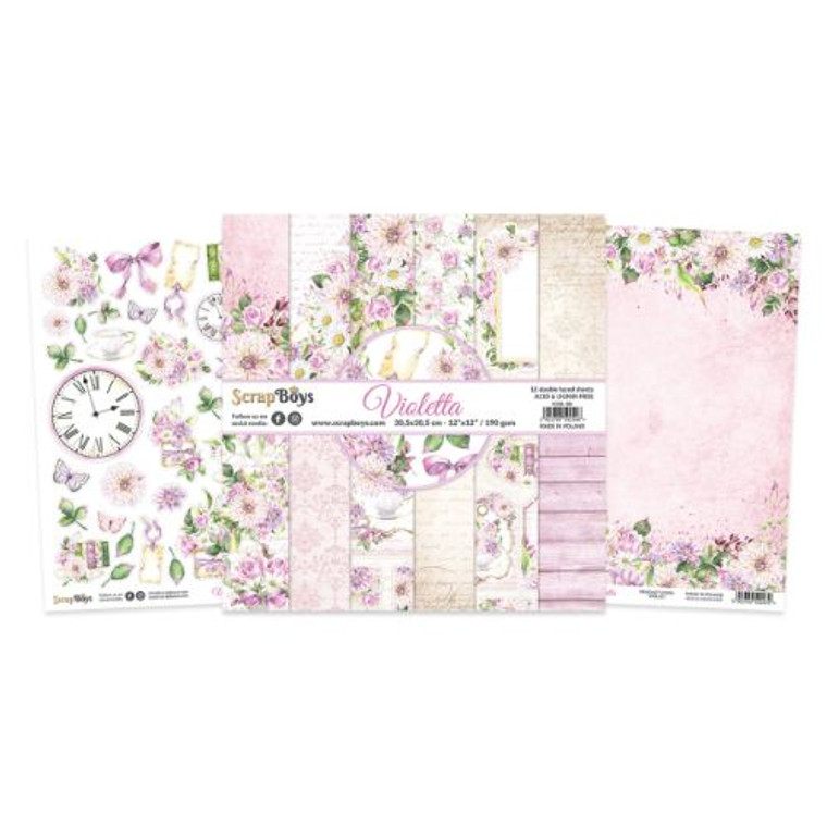 ScrapBoys - Violetta 12 x 12 - (VIOL-08)

Violetta - collection was designed in light, pastel colors. Ideally suited to romantic projects - wedding albums, cards and more.  12 double faced sheets.  Size: 12x 12 



Paper Weight: 190gsm.  Acid & Lignin Free.