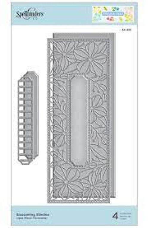 Spellbinders Dies - Blossoming Slimline - Etched Metal Cutting Dies (S5-450)

This Blossoming Slimline Etched Dies is part of the Slimline Collection. The set of four thin metal dies creates a lovely floral card panel with an area in the center to add a sentiment. Also included is its outer rim die and label rim with its label insert design. Fits perfectly to a Slimline style card base.

Slimline style of card making is growing in popularity. This slimline card size (3.50 x 8.50-inch) fits a #10 business envelope. Spellbinders is offering a collection of thin metal dies, Glimmer Hot Foil Plates, embossing folder, and more to assist you in creating these beautiful cards.

Approximate Size:
Outer Rim: 8.10 x 3.00 in./20.10 x 7.60 cm
Blossoming Insert: 7.80 x 2.80 in./19.80 x 7.10 cm
Label Rim: 4.30 x 0.75 in./10.90 x 1.90 cm
Label Insert: 4.25 x 0.70 in./10.80 x 1.80 cm