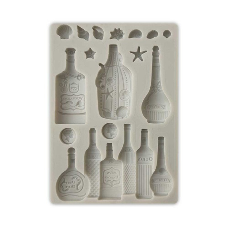 Stamperia - Silicone Mould - A6 - Songs of the Sea - Bottles (KACM21)

Stamperia A6 Mould Songs of the Sea, Bottles is a silicone mould for creating bespoke 3-D embellishments and decorations for mixed media and home decor projects.

Use with Stamperia Cream Paste which you spread over the mould with a spatula.  Leave to dry for at least 24 hours then carefully peel off.  Alternatively, as this is a silicone mould, you can use resin if you wish, or clay to create your embellishments.  Finally, apply paints and inks to get your desired appearance.

A6 Silicone Mould Size Approximately: 4 1/8" x 5 7/8"