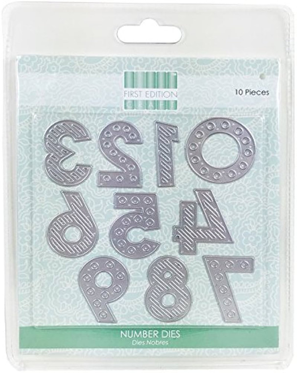 First Edition - Decorative Numbers - 10 Pack (FEDIE037)

First Edition-Steel Dies: Decorative Numbers.  This high quality selection will enable you to achieve the premium look for less.  Perfect for a variety of occasions and projects, these value dies are a must have for your craft collection. The dies are compatible with almost all die cutting machines.  Cuts through paper, cardstock and 2mm foam.  This pack contains ten dies on one magnetic storage sheet.
