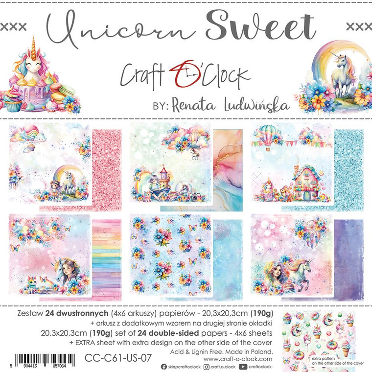 Craft O'Clock - Unicorn Sweet  - 8 x 8 (CC-C61-US-07)