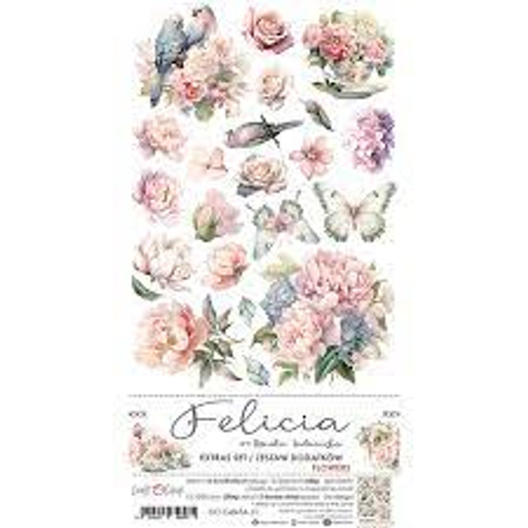 Craft O'Clock - Felicia - Flowers - Extras Set- 6" x 12" (CC-C60-FA-11)

A set of 12 sheets of high-quality double-sided scrapbooking paper with extra elements for self-cutting - 2x6 patterns.  Extra elements to cut on back of front cover.  Approx size of each sheet: 6"x8" (15.5 x 30.5 cm).  Paper weight: 250gsm.  An acid-free and wood-free product made in Poland.