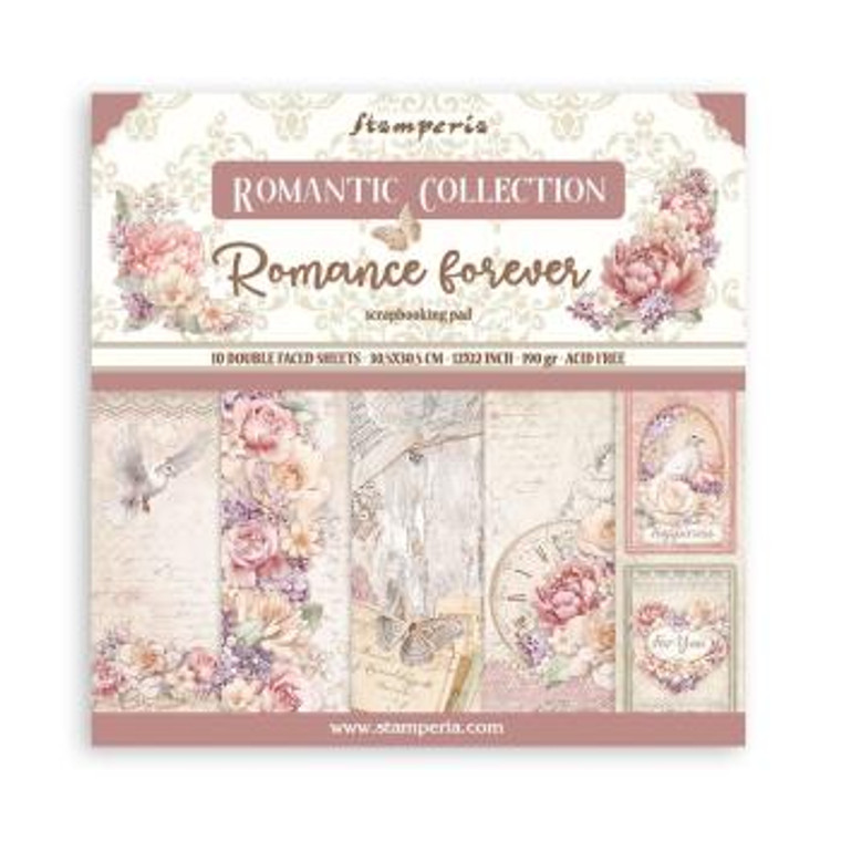 Stamperia - Romance Forever - 12x12 Inch Paper Pack (SBBL146)

Stamperia 12x12 Inch Scapbooking Paper Pack featuring the Romantic Forever Collection.  Each 12x12 (30.5x30.5cm) sheet is printed on both sides.  10 pages in the pad.  Paper Weight: 190gsm.  Acid free.  Made in Italy.