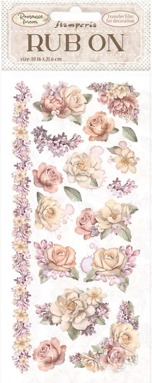 Stamperia - Rub On's - Romance Forever - Roses - (DFLRB64)

    Rub-on to make transfers.
    Perfect for customizing any type of paper support.
    Contains illustrations from Stamperia's Romance Forever Collection.
    Perfect for your Layouts, scrapbooking projects, cards or tags.
    It consists of a transparent sheet with adhered designs that, thanks to the pressure of a folder, rub-on tool or similar material, are transferred and remain fixed to the surface or project.

With Rub on you can transfer images on any kind of smooth surface, as if they were printed on it.  Very suitable for Journaling and for decoration.  Best on light colour surfaces.  Approx Pack Size: 10,16 x 21,6 cm.  Transfer film for decoration.