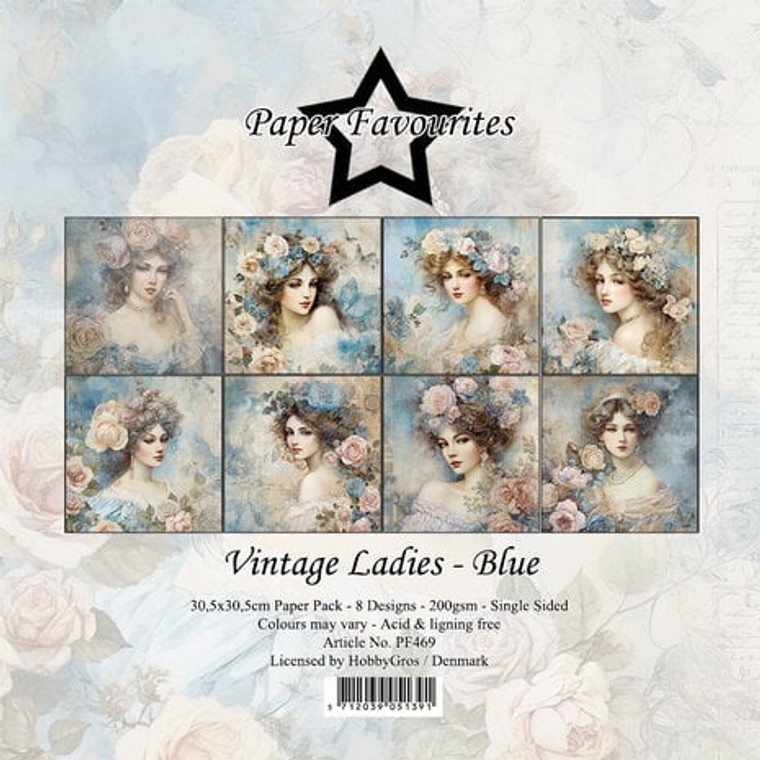 Paper Favourites - Vintage Ladies - Blue - 12"x 12" Paper Pack (PF469)

Design paper for projects like card making, scrapbooking, or home decor.  Vintage Ladies Collection - Blue 12x12 Inch Paper Pack containing 8 single sided sheets with 8 separate designs.  Paper Weight: 200gsm.  Acid & Lignin free.