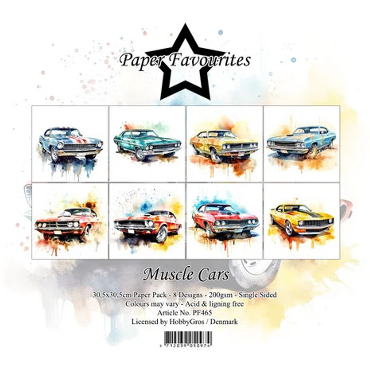 Paper Favourites - Muscle Cars - 12"x 12" Paper Pack (PF465)

Design paper for projects like card making, scrapbooking, or home decor.  Muscle Cars Collection - 12x12 Inch Paper Pack containing 8 single sided sheets with 8 separate designs.  Paper Weight: 200gsm.  Acid & Lignin free.