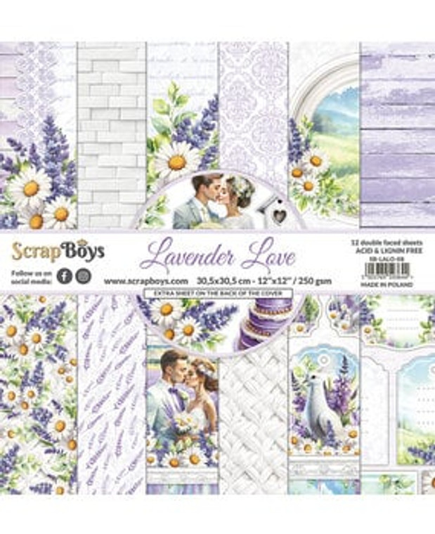 ScrapBoys - Lavender Love 12 x 12 - (SB-LALO-08)

Sizes : paper sheets ; paper pad: 12 x 12 (30.5 x 30.5cm). Grammar: 190 gsm