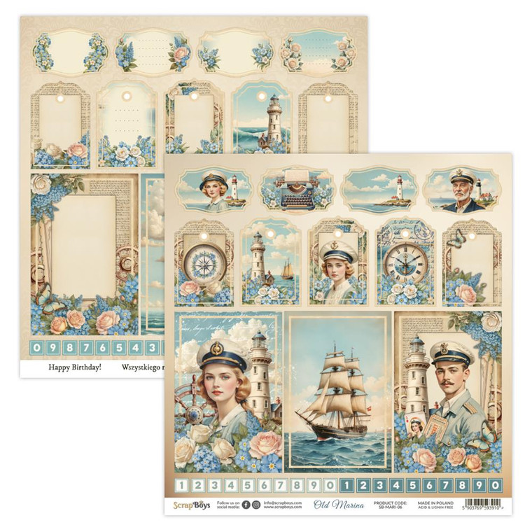 ScrapBoys - Old Marina - 12"x 12" - Single Sheet - (SB-MARI-06)

ScrapBoys Old Marina Collection.  Single, double-sided printed sheets from each collection measuring 12’’x 12’’ (30,5 x 30,5 cm)  Acid & Lignin Free.  Paper Weight: 190 gsm.
