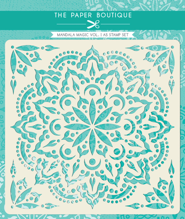 The Paper Boutique - Mandala Magic, Volume 1 - Stencil (PB1942)

This stencil can be used with paint, ink, chalk, etc.  Simply place the mask on your project and spray, for added effect multiple masks can be used, or re-arrange the mask and repeat with an additional colour.  When finished simply wipe clean.  A4 Stencil. 21x29.7cm.  Flexible, transparent and resistant material.  Fit for round surfaces too.