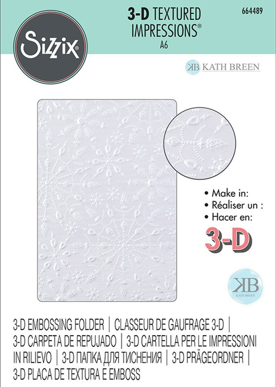 Sizzix -3D Textured Impressions Jeweled Snowflakes By Kath Breen (664489) (DISCONTINUED)
