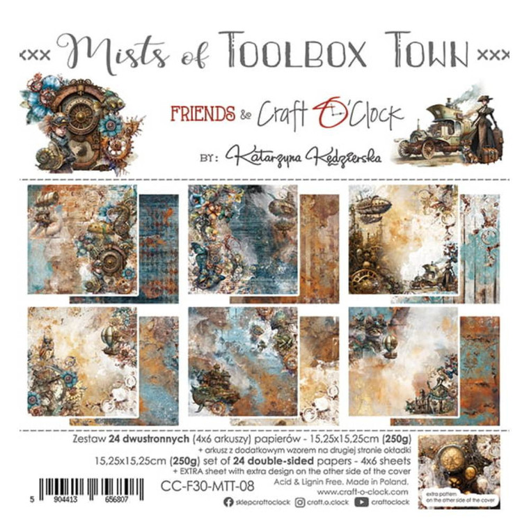 Craft O'Clock - Mists of The Toolbox Town- 6 x 6 - (CC-F30 - MTT-08)
Paper Collection Set 6"*6"  190 gsm (24 double-sided sheets, 4 x 6 sheets )