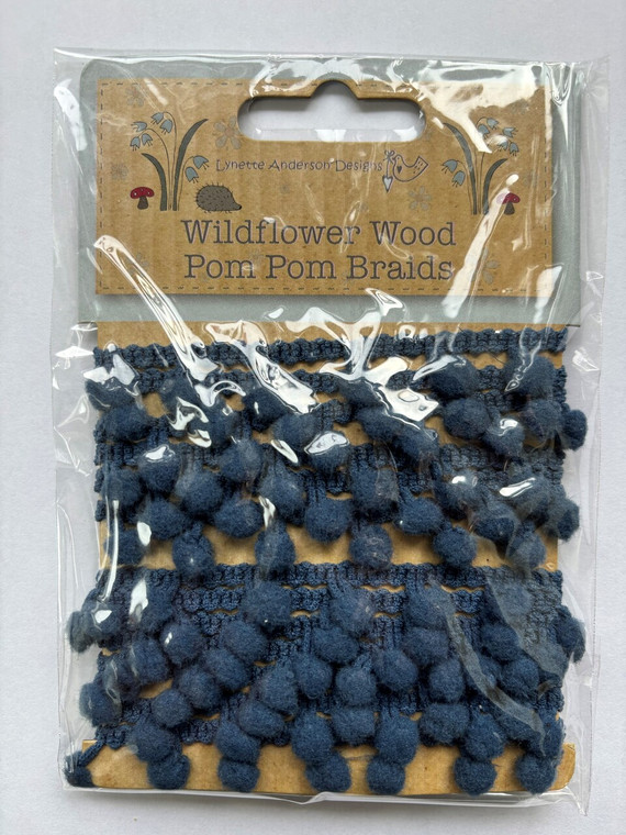Craftime - Wildflower Wood Pom Pom Braids - 2 metres (LA00013)

Pom-Pom Braid.  Pack contains a length of 2 metres of Braids.  Colour - Blue