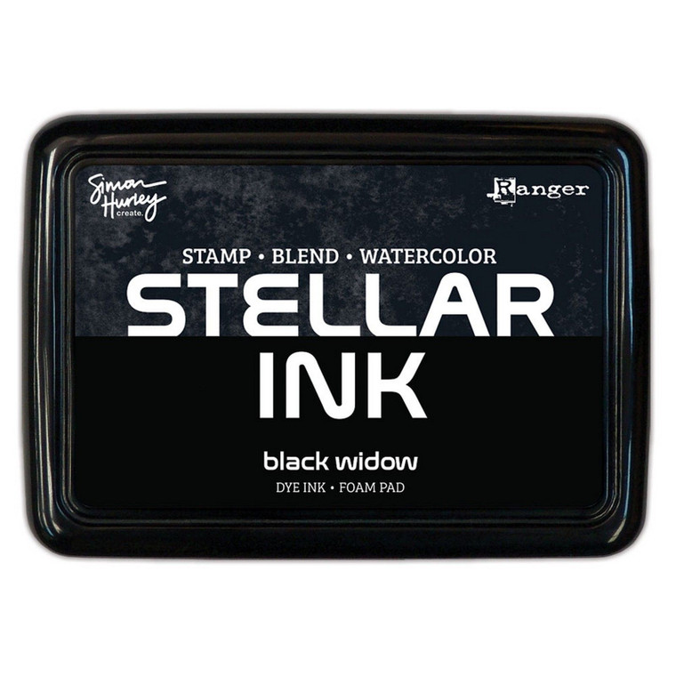 Ranger - Simon Hurley create - Stellar Ink Pad - Black Widow (HUF89575)

Get ready for a Stellar stamping experience! Simon Hurley create.  Stellar Inks are dye ink pads formulated to bring bold, vibrant color to your creative projects.  The re-imagined ink pad brings the same beloved dye ink formula to life with a high-quality foam surface that releases color effortlessly.  If you love the Simon Hurley create. Dye Inks with the felt pad, you're going to love the Stellar Inks.