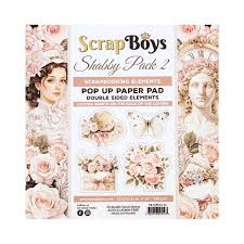 ScrapBoys - Shabby Pack 2 - 6x6 Inch Pop Up Paper Pad (SB-SHPA2-11)

6x6 Inch (15.2 x 15.2 cm) Pop Up Paper Pad.  Collection of design paper for creative purposes.  Contents: 24 double-sided sheets of 190 gram paper.  2 Extra Sheets on the back of covers.  Acid & lignin free.  Made in Poland.