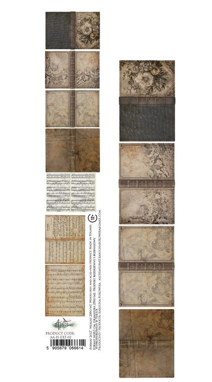 Alchemy of Art - In Silence - 5 x 30cm Extras Sheet - Double Sided (AA-IS-EXT-02)

Single sheet (5 x 30cm) of high-quality double-sided paper.  In Silence cut out sheet. Paper weight: 250gsm.  Acid-free and wood-free product made in Poland.




Picture shows both sides